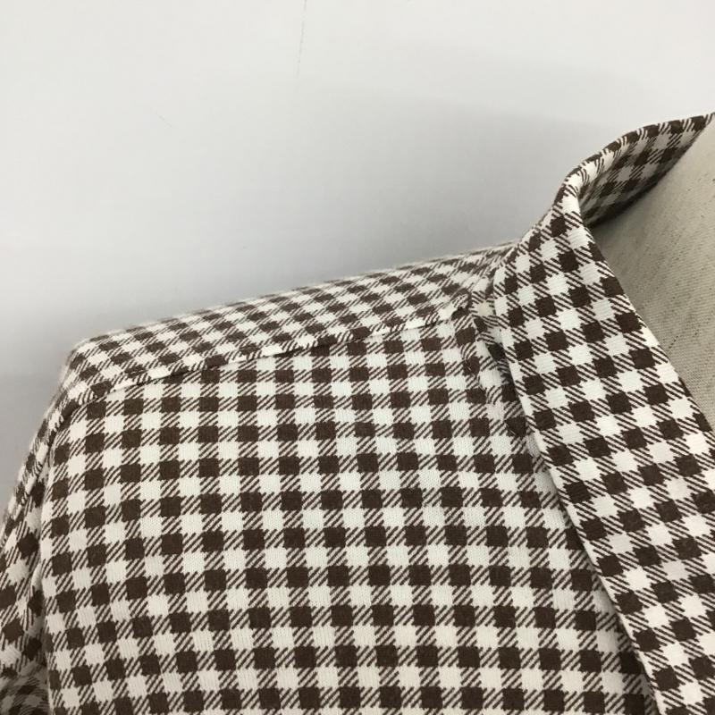ノンネイティブ nonnative カットソー 長袖 TNP-C-8004 襟付き チェック 白 / ホワイト / X 茶 / ブラウン / メンズ USED 古着 中古 10090414