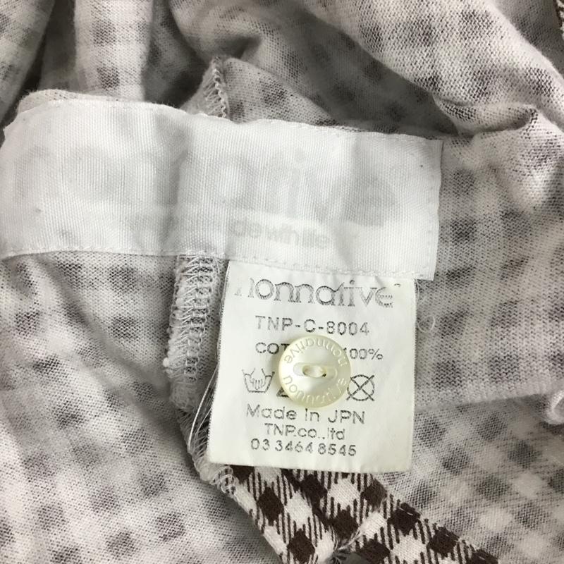 ノンネイティブ nonnative カットソー 長袖 TNP-C-8004 襟付き チェック 白 / ホワイト / X 茶 / ブラウン / メンズ USED 古着 中古 10090414