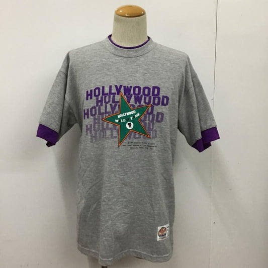 ハリウッド HOLLYWOULD Tシャツ 半袖 プリントシャツ M プリント 白 / ホワイト / X 灰 / グレー / X 紫 / パープル / X 緑 / グリーン / X 橙 / オレンジ /  メンズ USED 古着 中古 10090434