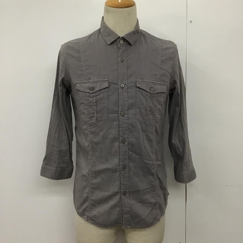ファクトタム FACTOTUM シャツ、ブラウス 長袖 七分袖シャツ 44 無地 灰 / グレー /  メンズ USED 古着 中古 10090452