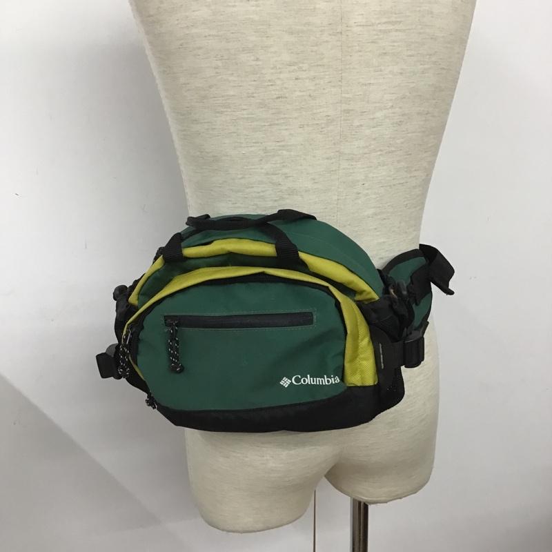 コロンビア Columbia ウエストバッグ ウエストバッグ 210 PU1922 ロゴ、文字 黒 / ブラック / X 緑 / グリーン / X 黄 / イエロー / メンズ USED 古着 中古 10090474