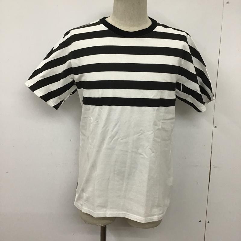 ザパーキングギンザ THE PARK・ING GINZA Tシャツ 半袖 3.9 OVERPRINTED STRIPE M ボーダー柄 白 / ホワイト / X 黒 / ブラック / メンズ USED 古着 中古 10090530