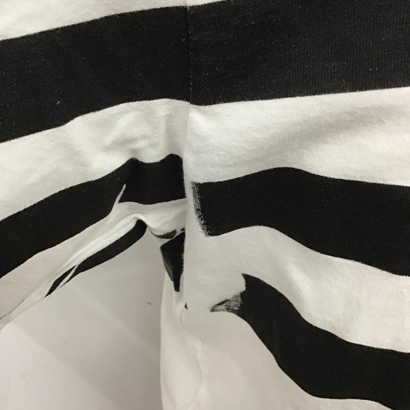 ザパーキングギンザ THE PARK・ING GINZA Tシャツ 半袖 3.9 OVERPRINTED STRIPE M ボーダー柄 白 / ホワイト / X 黒 / ブラック / メンズ USED 古着 中古 10090530