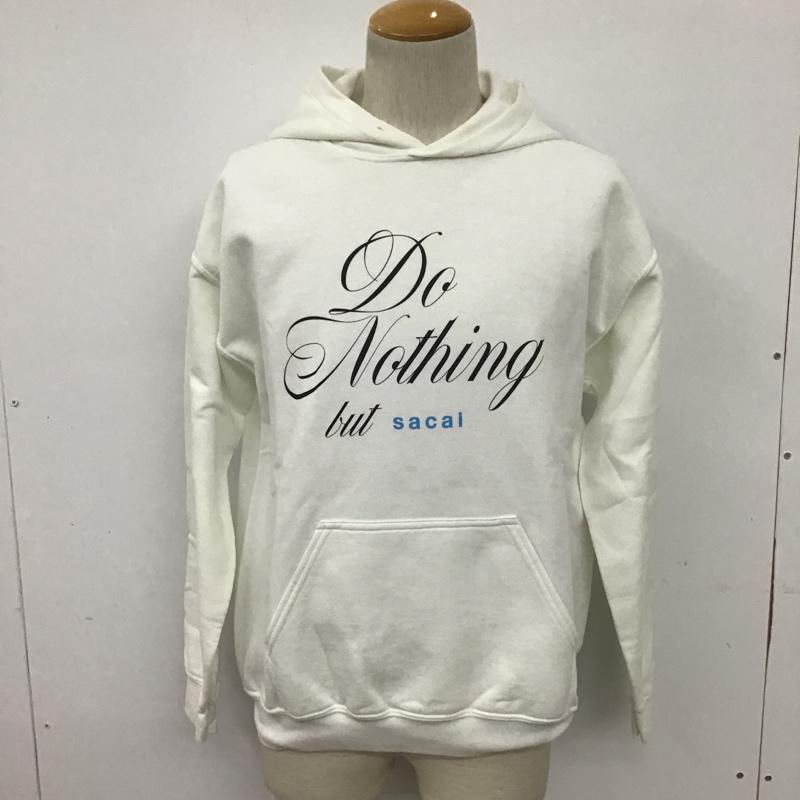 ドゥーナッシングコングレス do nothing congress パーカー 長袖 19-02030M sacai 裏起毛 2 ロゴ、文字 白 / ホワイト / メンズ USED 古着 中古 10090534