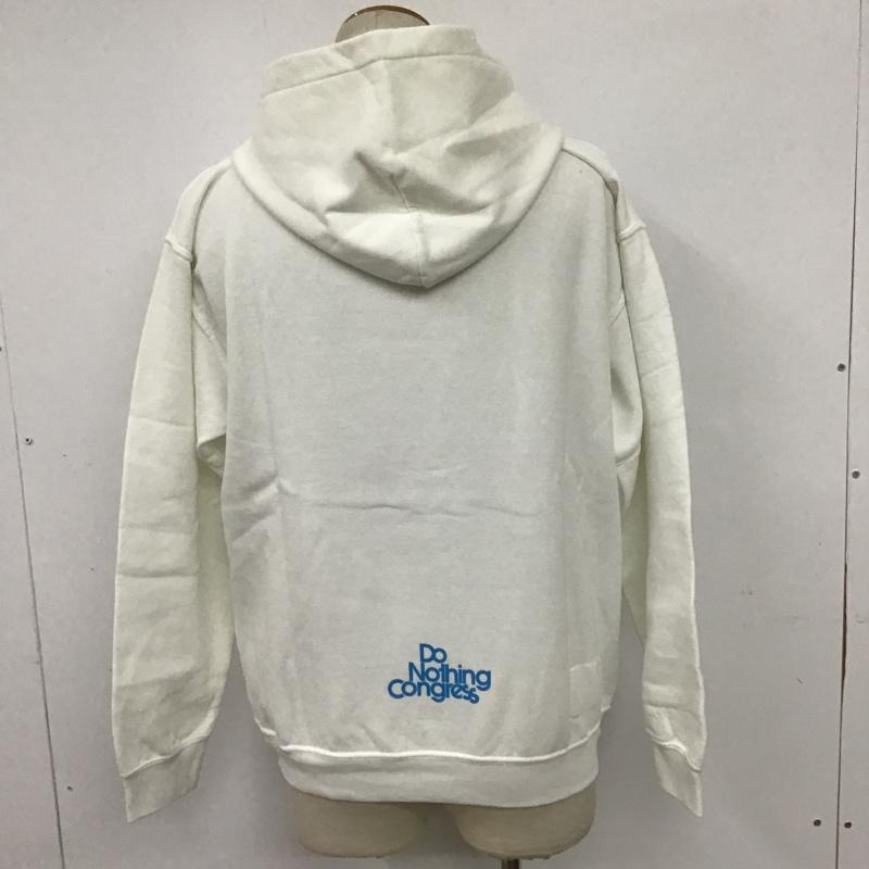 ドゥーナッシングコングレス do nothing congress パーカー 長袖 19-02030M sacai 裏起毛 2 ロゴ、文字 白 / ホワイト / メンズ USED 古着 中古 10090534