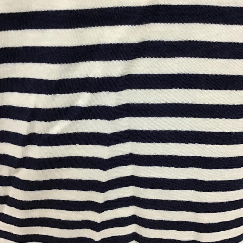 グローバルワーク GLOBAL WORK Tシャツ 半袖 GW021424TS Vネック L ボーダー柄 白 / ホワイト / X 紺 / ネイビー / メンズ USED 古着 中古 10090543