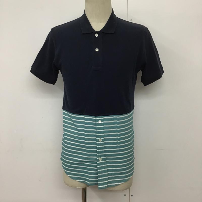 ミスタージェントルマン MR.GENTLEMAN ポロシャツ 半袖 MG14F-CS11 COMBINATION POLO SHIRTS S ボーダー柄 紺 / ネイビー / X 緑 / グリーン / メンズ USED 古着 中古 10090551