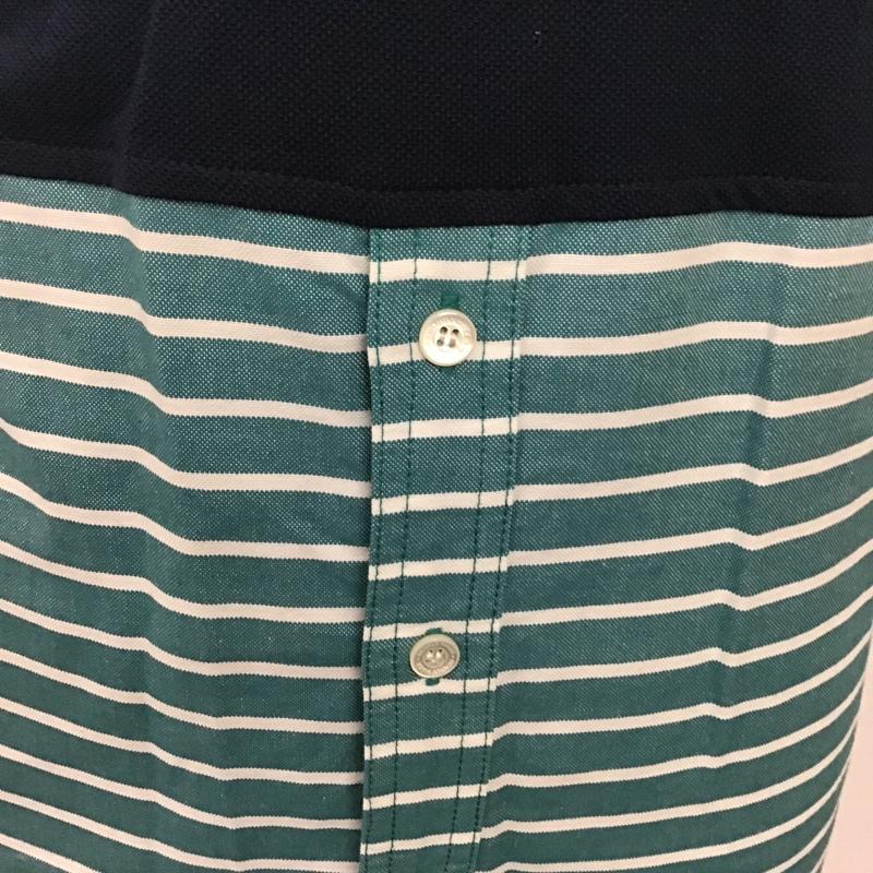 ミスタージェントルマン MR.GENTLEMAN ポロシャツ 半袖 MG14F-CS11 COMBINATION POLO SHIRTS S ボーダー柄 紺 / ネイビー / X 緑 / グリーン / メンズ USED 古着 中古 10090551