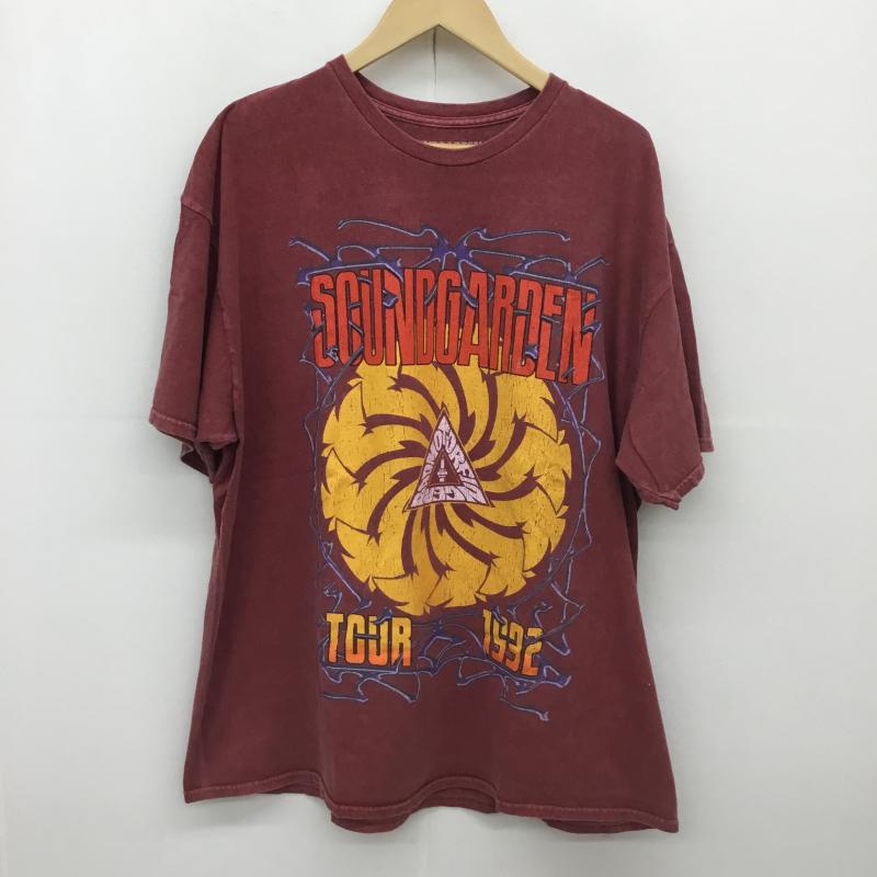 ユーズドクロージング used clothes Tシャツ 半袖 SOUNDGARDEN 復刻 1992年 ツアー Used加工 M プリント X ロゴ、文字 えんじ / ワインレッド / メンズ USED 古着 中古 10090565