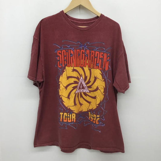 ユーズドクロージング used clothes Tシャツ 半袖 SOUNDGARDEN 復刻 1992年 ツアー Used加工 M プリント X ロゴ、文字 えんじ / ワインレッド /  メンズ USED 古着 中古 10090565