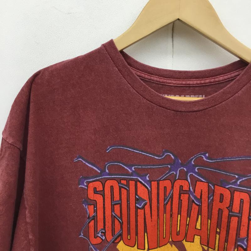 ユーズドクロージング used clothes Tシャツ 半袖 SOUNDGARDEN 復刻 1992年 ツアー Used加工 M プリント X ロゴ、文字 えんじ / ワインレッド / メンズ USED 古着 中古 10090565
