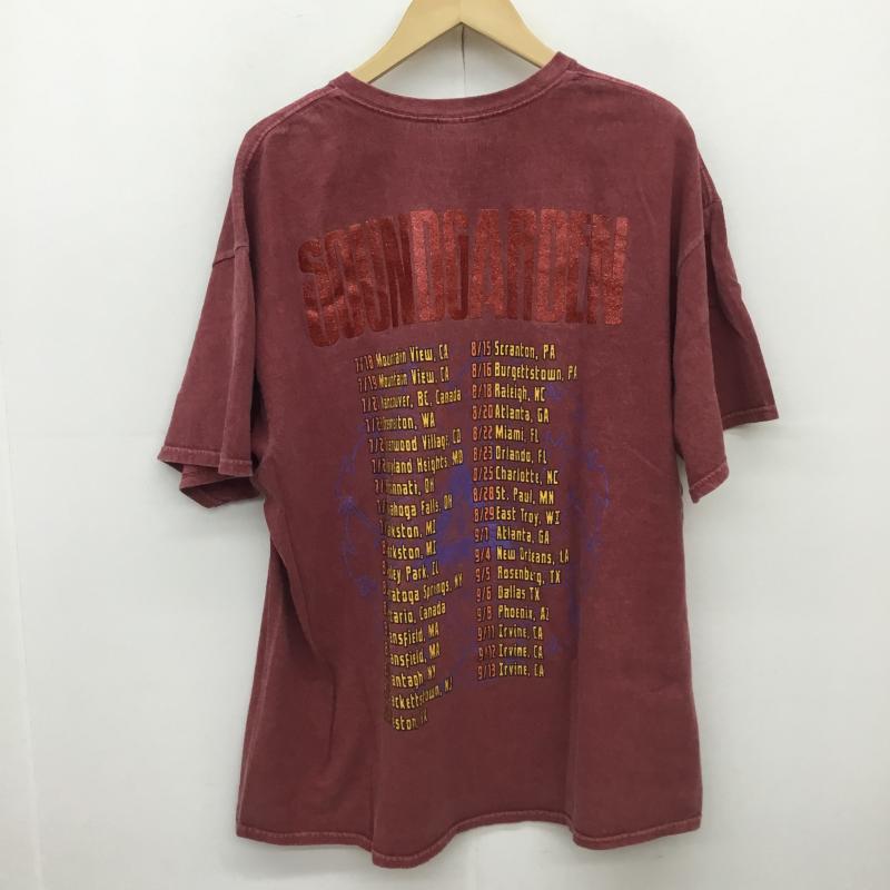 ユーズドクロージング used clothes Tシャツ 半袖 SOUNDGARDEN 復刻 1992年 ツアー Used加工 M プリント X ロゴ、文字 えんじ / ワインレッド / メンズ USED 古着 中古 10090565