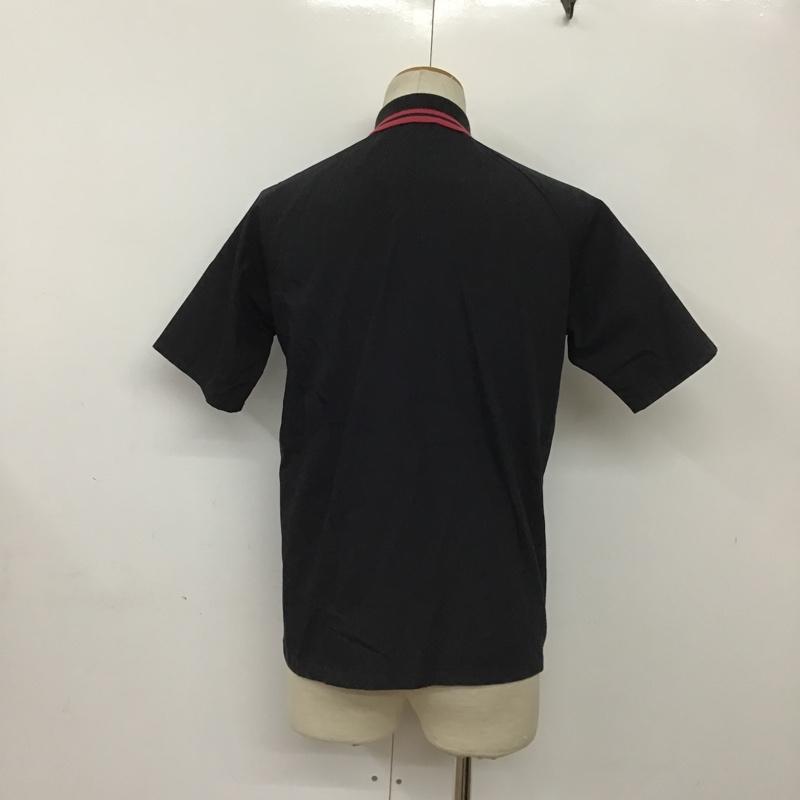 スティッフ STIFF カットソー 半袖 ハーフボタン 刺繍 S ロゴ、文字 黒 / ブラック / X 赤 / レッド / メンズ USED 古着 中古 10090586