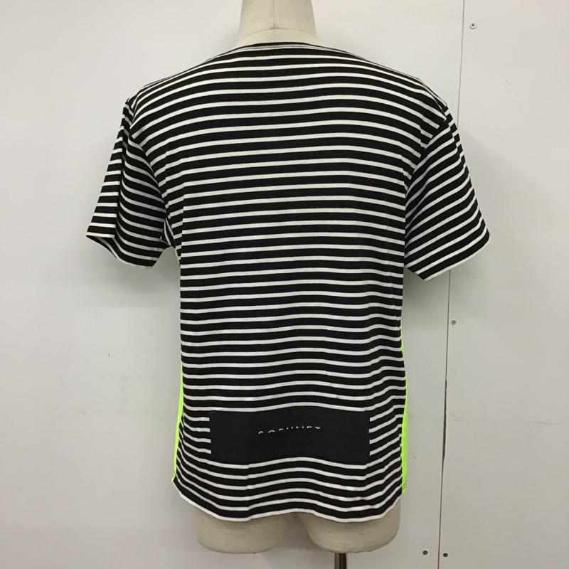 ソフネット SOPHNET. Tシャツ 半袖 SOPH-160003 ボートネック S ボーダー柄 白 / ホワイト / X 黒 / ブラック / X 黄緑 / イエローグリーン / メンズ USED 古着 中古 10090598