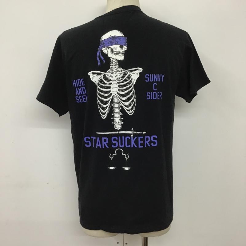 ハイドアンドシーク HIDE AND SEEK Tシャツ 半袖 SUNNY C SIDER バックプリント ドクロ M プリント 黒 / ブラック /  メンズ USED 古着 中古 10090642