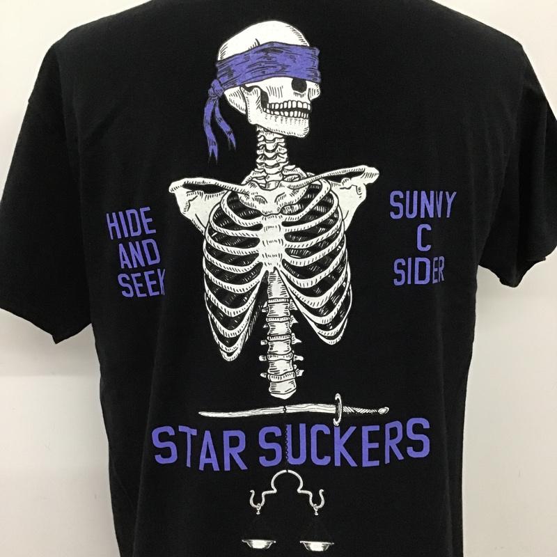 ハイドアンドシーク HIDE AND SEEK Tシャツ 半袖 SUNNY C SIDER バックプリント ドクロ M プリント 黒 / ブラック /  メンズ USED 古着 中古 10090642