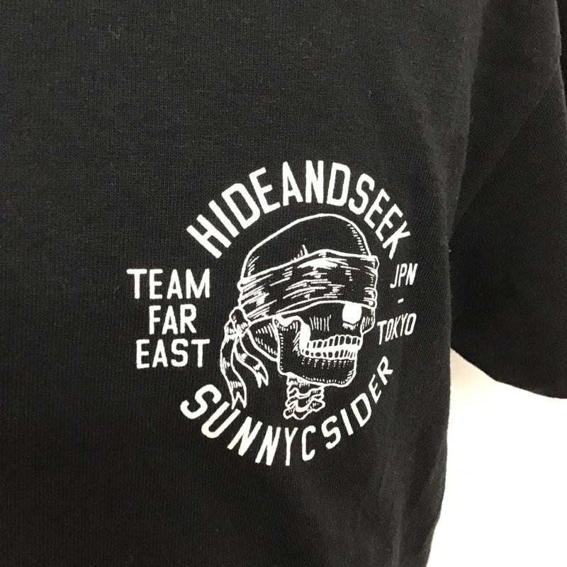 ハイドアンドシーク HIDE AND SEEK Tシャツ 半袖 SUNNY C SIDER バックプリント ドクロ M プリント 黒 / ブラック /  メンズ USED 古着 中古 10090642
