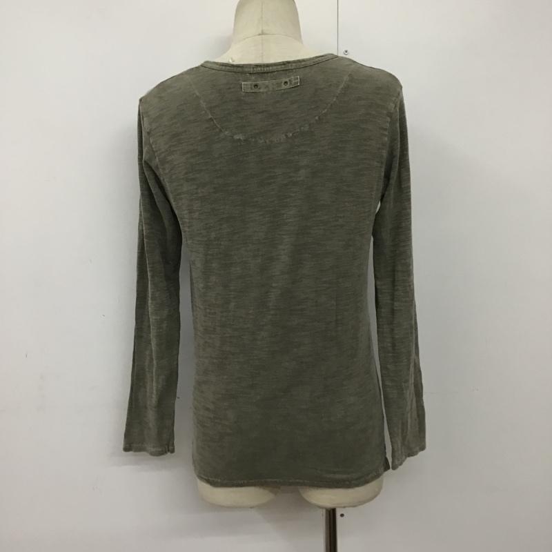 ビームス BEAMS カットソー 長袖 4214-0353-856 ヘンリーネック 無地 カーキ / カーキ / メンズ USED 古着 中古 10090644
