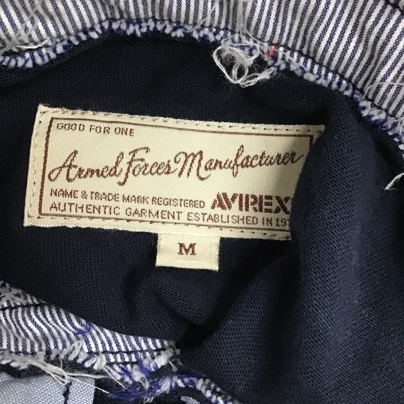 アヴィレックス AVIREX ポロシャツ 長袖 6133041 M ロゴ、文字 紺 / ネイビー / メンズ USED 古着 中古 10090649