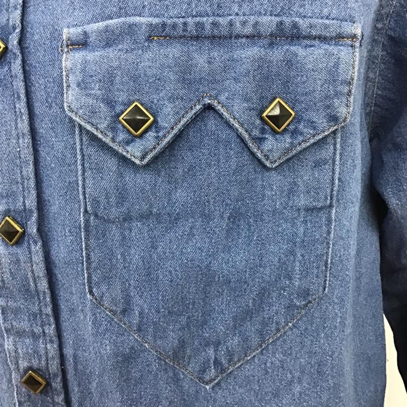 古着 USED シャツ、ブラウス 長袖 SP6000-D デニムシャツ 無地 青 / ブルー /  メンズ USED 古着 中古 10090662