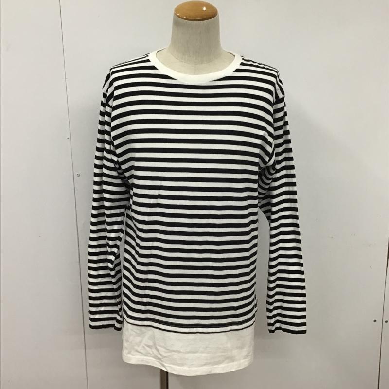 ユニフォームエクスペリメント uniform experiment Tシャツ 長袖 UE-170061 Fake Layerd Line Logo Border Tee ロゴ 2 ボーダー柄 白 / ホワイト / X 黒 / ブラック / X 紫 / パープル /  メンズ USED 古着 中古 10090666