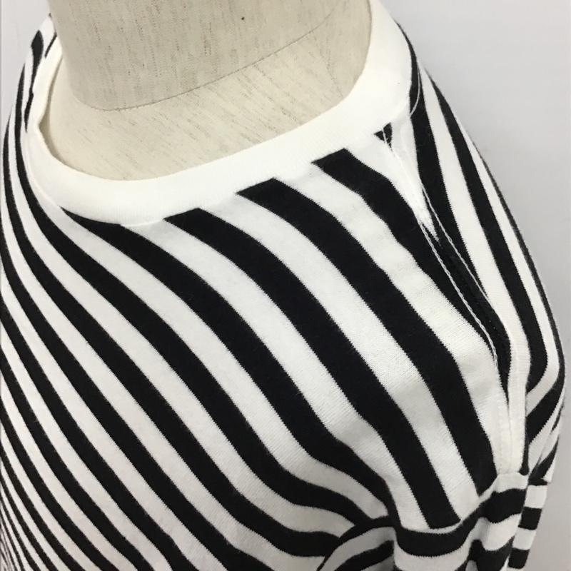 ユニフォームエクスペリメント uniform experiment Tシャツ 長袖 UE-170061 Fake Layerd Line Logo Border Tee ロゴ 2 ボーダー柄 白 / ホワイト / X 黒 / ブラック / X 紫 / パープル / メンズ USED 古着 中古 10090666