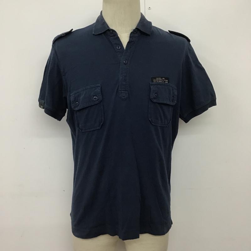 ディーゼル DIESEL ポロシャツ 長袖 S ロゴ、文字 紺 / ネイビー / メンズ USED 古着 中古 10090764