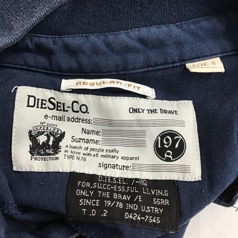 ディーゼル DIESEL ポロシャツ 長袖 S ロゴ、文字 紺 / ネイビー / メンズ USED 古着 中古 10090764