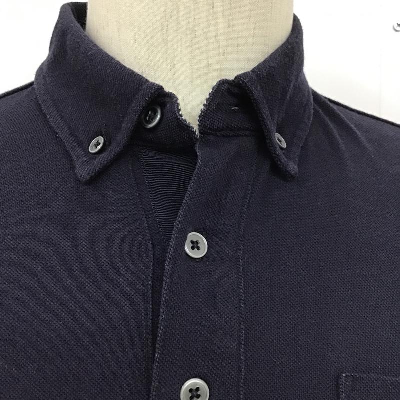 グローバルワーク GLOBAL WORK ポロシャツ 半袖 GW021605TS ボタンダウン S 無地 紺 / ネイビー / メンズ USED 古着 中古 10090767