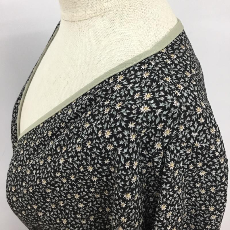 ダブルクローゼット w closet ワンピース ロングスカート カシュクール M 花柄 黒 / ブラック / X 薄緑 / ライトグリーン / レディース USED 古着 中古 10090788