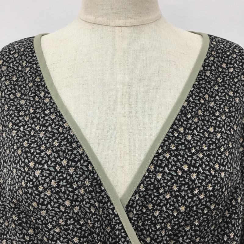 ダブルクローゼット w closet ワンピース ロングスカート カシュクール M 花柄 黒 / ブラック / X 薄緑 / ライトグリーン / レディース USED 古着 中古 10090788