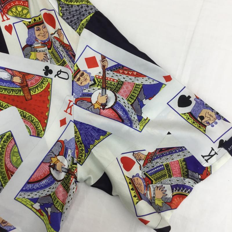 アップルバム APPLEBUM シャツ、ブラウス 半袖 King&Queen Aloha S/S Shirt トランプ柄 タグ付 L  紺 / ネイビー /  メンズ USED 古着 中古 10090823