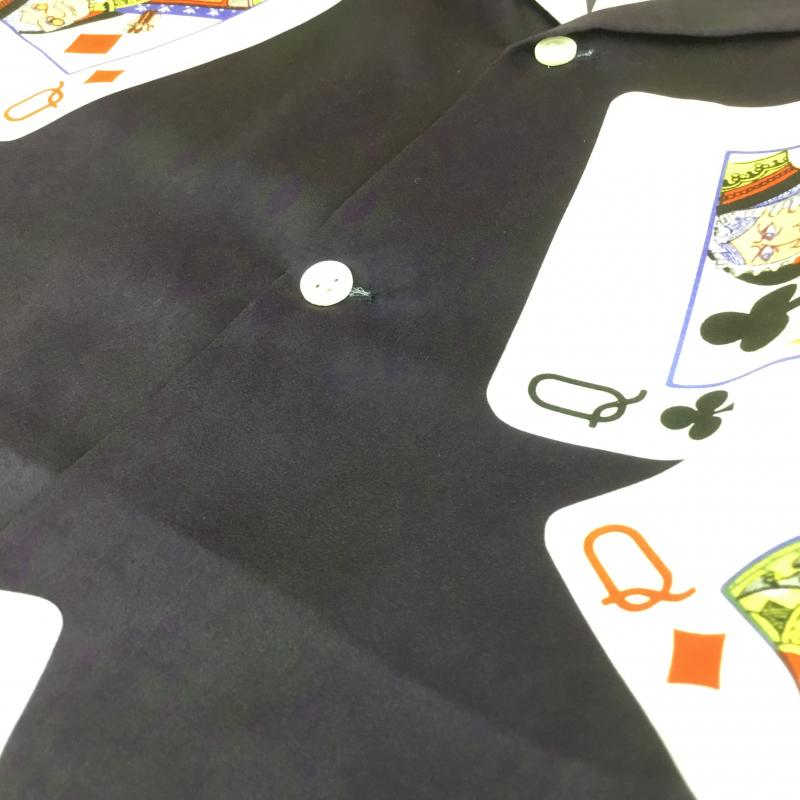 アップルバム APPLEBUM シャツ、ブラウス 半袖 King&Queen Aloha S/S Shirt トランプ柄 タグ付 L  紺 / ネイビー /  メンズ USED 古着 中古 10090823