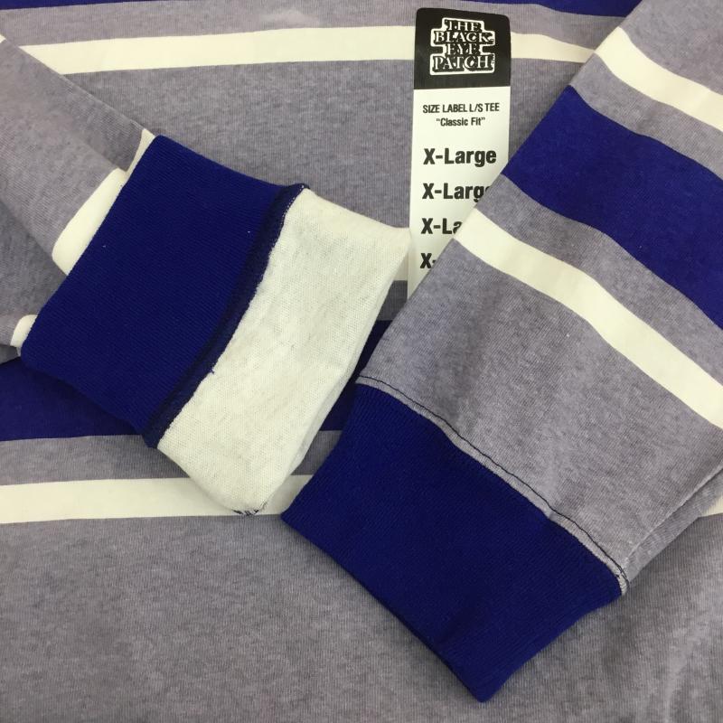 ブラックアイパッチ BlackEyePatch Tシャツ 長袖 XL ボーダー柄 青 / ブルー / X 白 / ホワイト /  メンズ USED 古着 中古 10090824