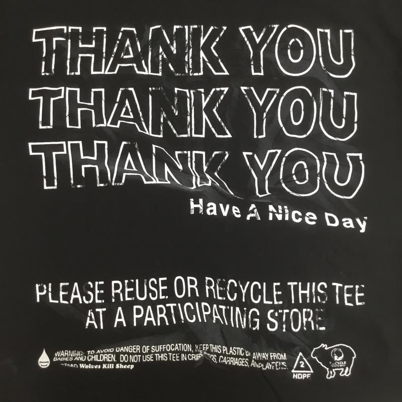 ウルウ゛スキルシープ WOLVES KILL SHEEP Tシャツ 半袖 THANK YOU XL ロゴ、文字 黒 / ブラック /  メンズ USED 古着 中古 10090827