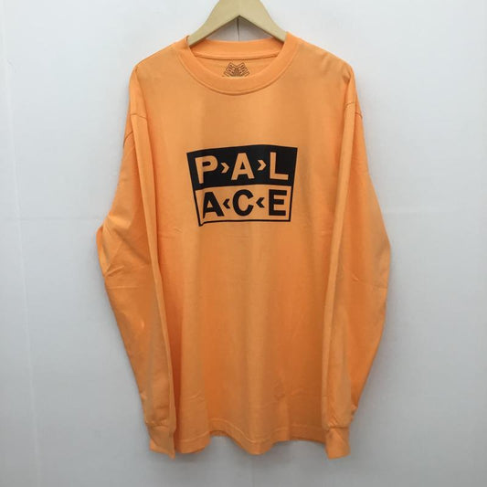 パレス PALACE Tシャツ 長袖 LONGSLEEVE XL ロゴ、文字 橙 / オレンジ /  メンズ USED 古着 中古 10090830