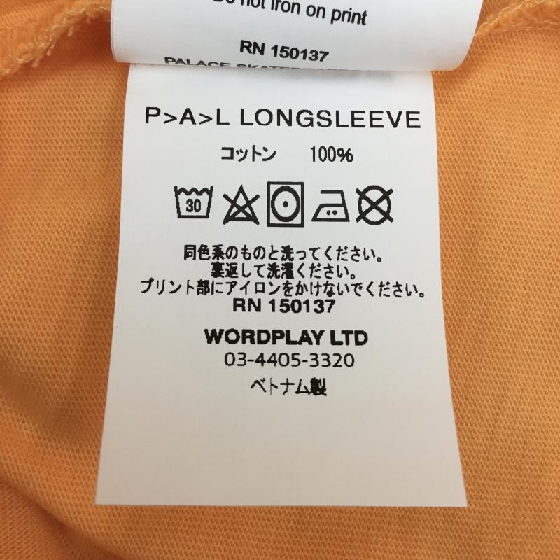 パレス PALACE Tシャツ 長袖 LONGSLEEVE XL ロゴ、文字 橙 / オレンジ /  メンズ USED 古着 中古 10090830