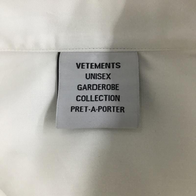 ヴェトモン VETEMENTS シャツ、ブラウス 長袖 UE51SH500G Anarchy アナーキー M ワンポイント 白 / ホワイト / X 黄緑 / イエローグリーン /  メンズ USED 古着 中古 10090880