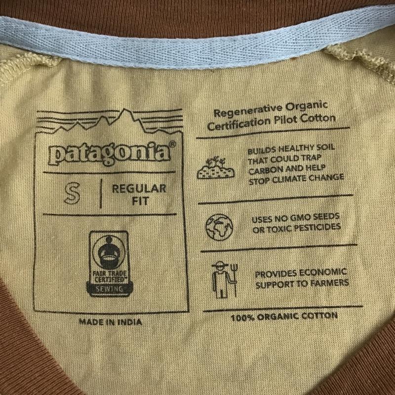 パタゴニア patagonia Tシャツ 半袖 プリントTシャツ S ロゴ、文字 ベージュ / ベージュ / X 茶 / ブラウン /  メンズ USED 古着 中古 10090920