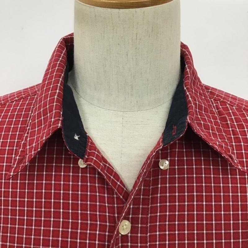 チャップス CHAPS シャツ、ブラウス 長袖 ボタンダウン L チェック 赤 / レッド / X 白 / ホワイト / メンズ USED 古着 中古 10090985