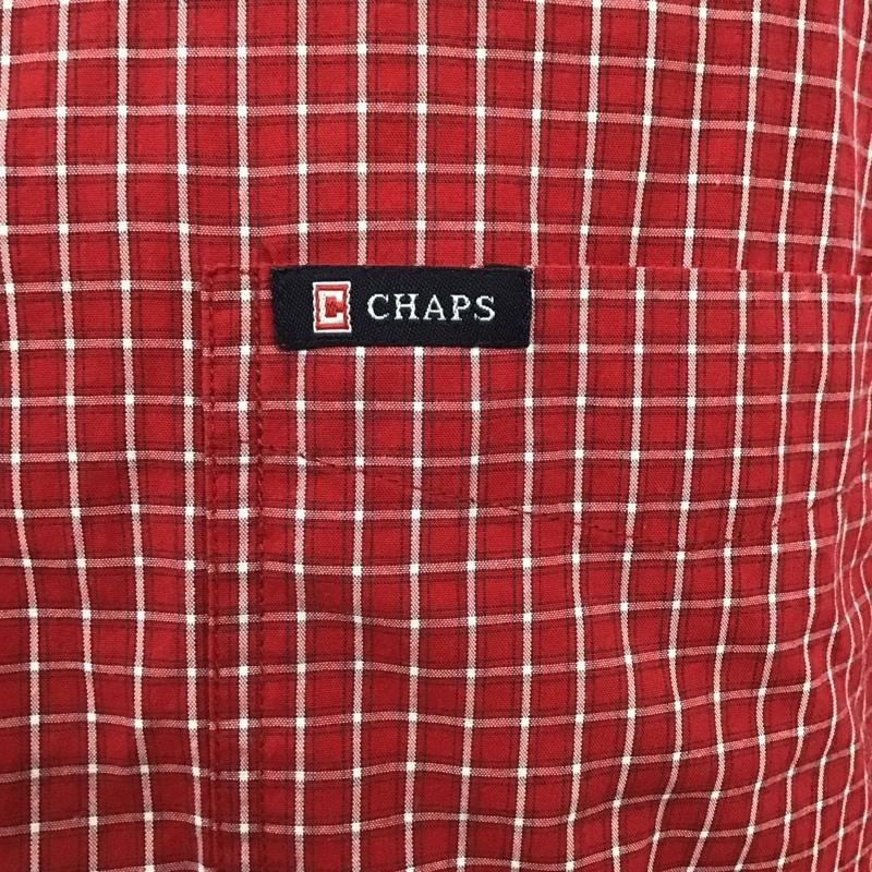 チャップス CHAPS シャツ、ブラウス 長袖 ボタンダウン L チェック 赤 / レッド / X 白 / ホワイト / メンズ USED 古着 中古 10090985
