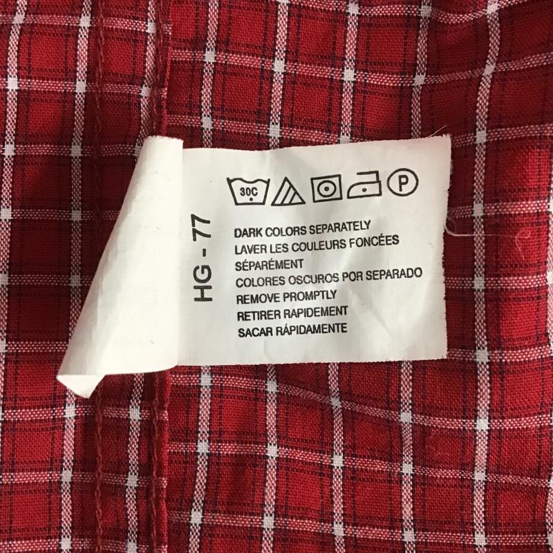 チャップス CHAPS シャツ、ブラウス 長袖 ボタンダウン L チェック 赤 / レッド / X 白 / ホワイト / メンズ USED 古着 中古 10090985