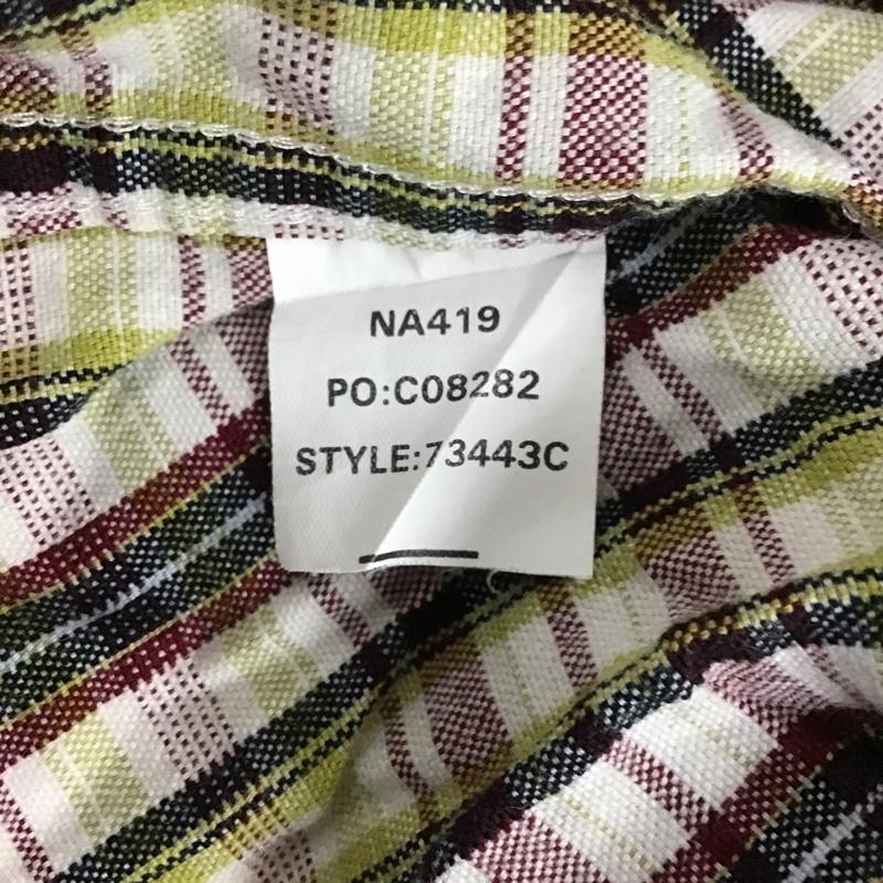 チャップス CHAPS シャツ、ブラウス 長袖 ボタンダウン L チェック 白 / ホワイト / X 黄緑 / イエローグリーン / X えんじ / ワインレッド / X 緑 / グリーン / メンズ USED 古着 中古 10090989