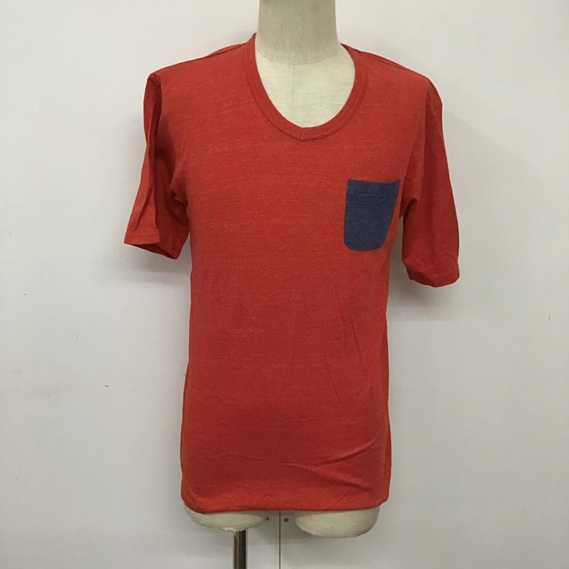 チャオパニック CIAOPANIC Tシャツ 半袖 Vネック半袖カットソー L 無地 青 / ブルー / X 赤 / レッド / メンズ USED 古着 中古 10091011
