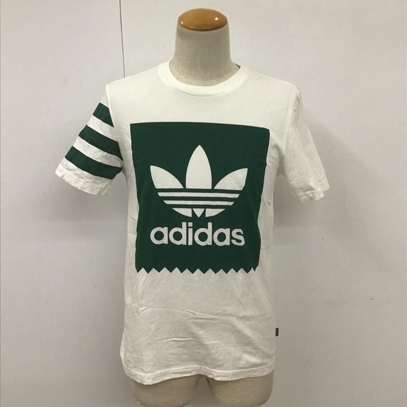 アディダス adidas Tシャツ 半袖 EC4883 プリント M ロゴ、文字 白 / ホワイト / X 緑 / グリーン /  メンズ USED 古着 中古 10091026