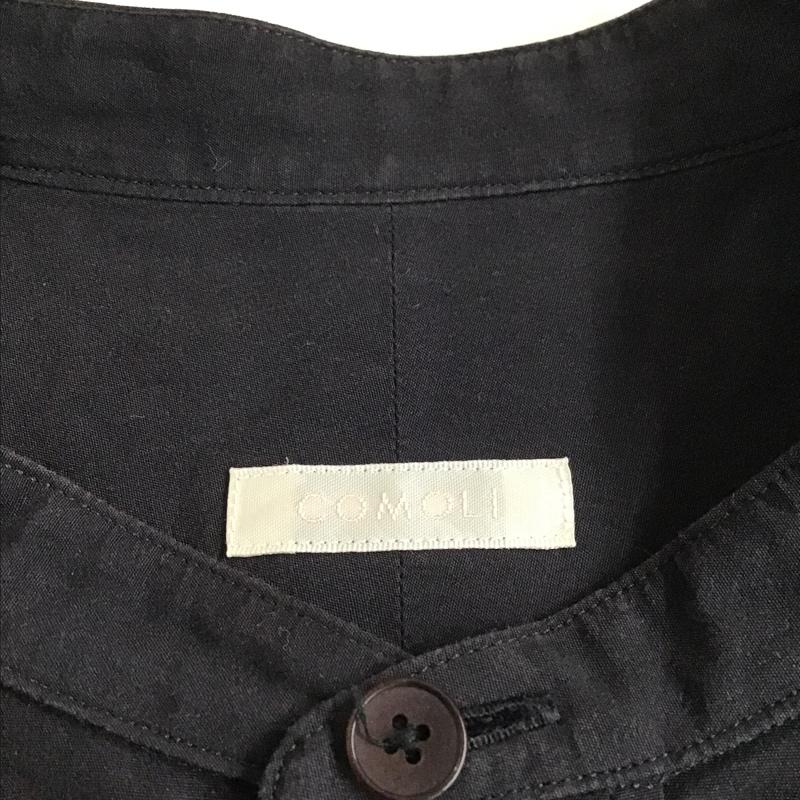 コモリ COMOLI シャツ、ブラウス 長袖 S03-02002 バンドカラー 2 無地 紺 / ネイビー /  メンズ USED 古着 中古 10091077