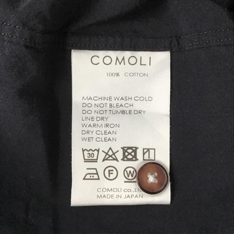 コモリ COMOLI シャツ、ブラウス 長袖 S03-02002 バンドカラー 2 無地 紺 / ネイビー /  メンズ USED 古着 中古 10091077