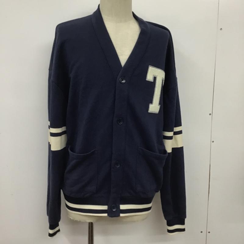ザラ ZARA カーディガン 長袖 S 無地 紺 / ネイビー / メンズ USED 古着 中古 10091088
