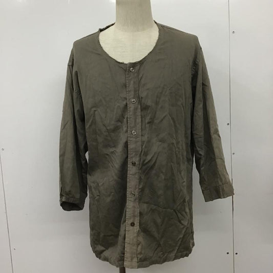 シップス SHIPS シャツ、ブラウス 長袖 M 無地 カーキ / カーキ /  メンズ USED 古着 中古 10091111