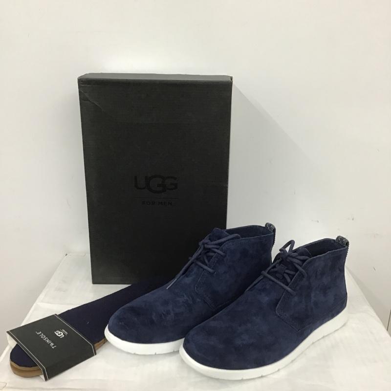 アグ UGG スニーカー スニーカー 1007645 チャッカシューズ 28cm 箱有 28.0cm ロゴ、文字 紺 / ネイビー / X 白 / ホワイト / メンズ USED 古着 中古 10091196